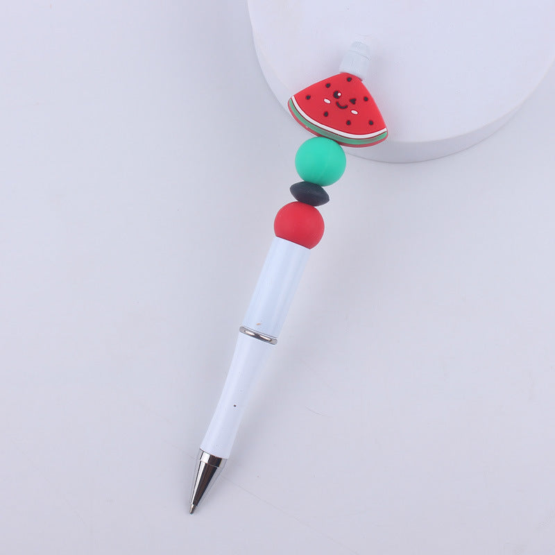 Wholesale Cartoon Fruit Silicone Color Plastic Beadable Pens
